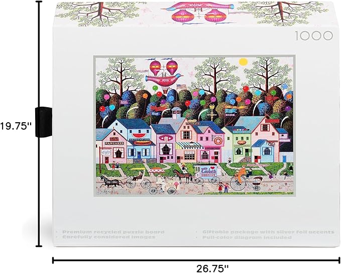 Buffalo Games - Silver Select - Charles Wysocki - Charles Wysocki - Confection Street - 1000 Piece Jigsaw Puzzle For Adults -Challenging Puzzle Perfect for Game Nights - Finished Size is 26.75 x 19.75