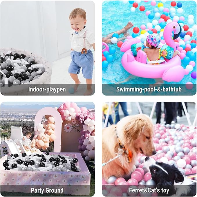 STARBOLO Ball Pit Balls for Kids -Pack of 150 200 500 Colorful Ball Pit Balls Crush Proof Plastic Toy Balls for Toddlers Ball Pit, Ball Pit Play Tent, Baby Pool Water Toys