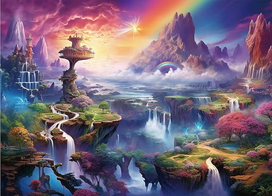 1000 Piece Jigsaw Puzzle for Adults, Fairyland with Poster, Fits Perfectly Between Them, Letters on the Back, Dust Free, Gift for Elderly (70 x 50 cm)