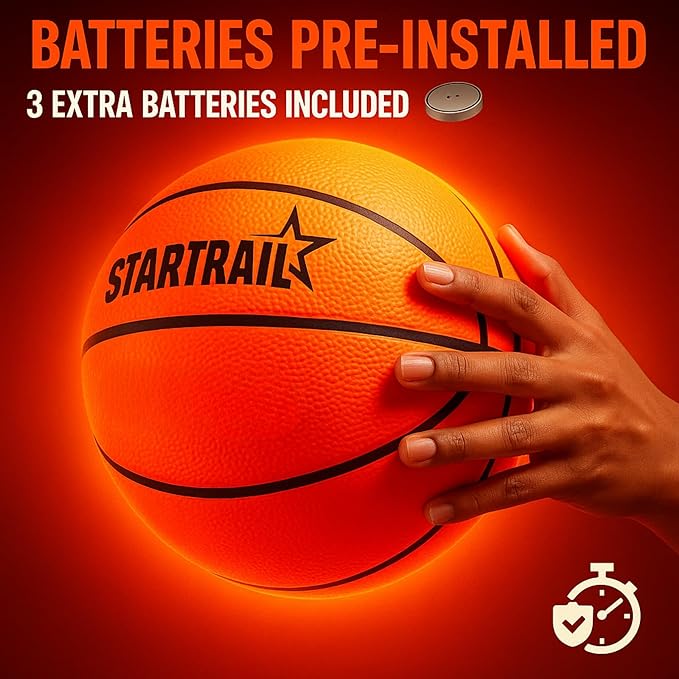 TOMLEON Light Up Basketball | Glow in The Dark Basketball | LED Basketball Size 7 | Glowing Basketball Ball | Lighted Basketball | Coolest Things for Boys & Girls | Toys for 10 Year Old Kids