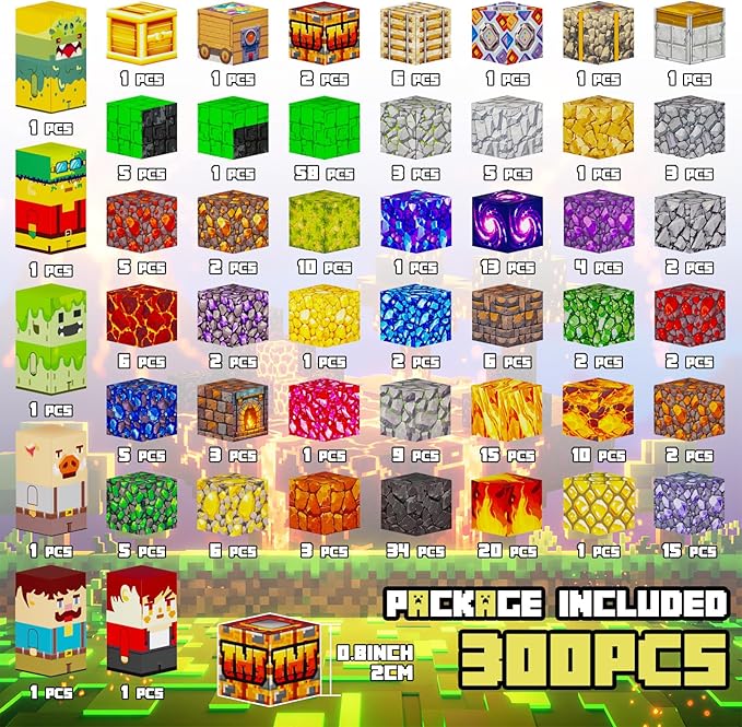 Magnetic Building Blocks, STEM Toys Educational Magnet Cubes for Kids Ages 4-12 (Lava Portal-300pcs)