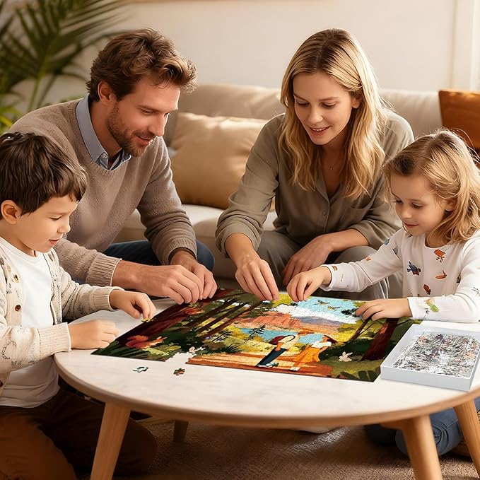 Puzzles for Adults 1000 Pieces Jigsaw Puzzles Impossible Puzzle with Letters on Back Scene Landscape Puzzle for Valentine Friends(27.56x19.7 Inch)