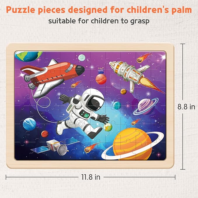 SYNARRY Wooden Puzzles for Kids Ages 4-6, 6 Packs 60 PCs Jigsaw Puzzles Preschool Educational Toys for Children Ages 4-8, Puzzles for Kids Ages 6-8 Boys Girls, Easter Basket Stuffers for Kids