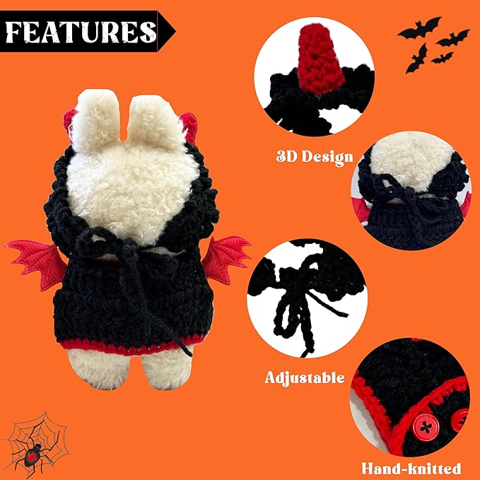 lloween Clothes for 17cm Doll Outfits, Hat Dress Set for 17cm Dolls, Stylish Adorable Halloween Clothes Accessories (No Doll)