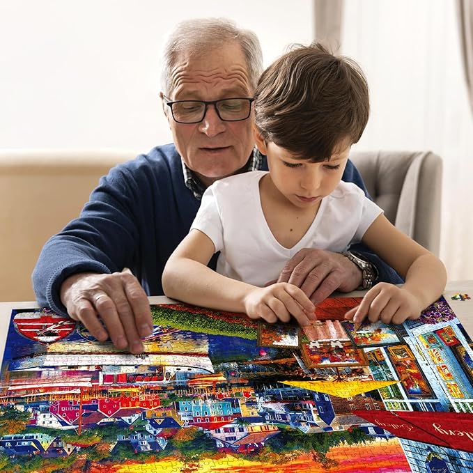 Puzzle for Adults 1000 Pieces,Sunset Harbor Ton Puzzle, Challening Impossible Difficult Hard Fun 1000 Pieces Jigsaw Puzzles for Adults