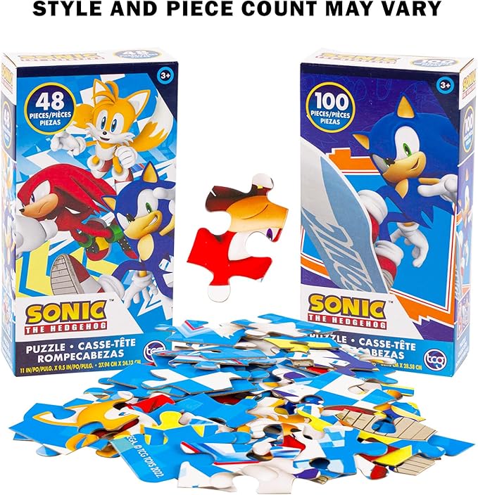 - Nintendo - Sonic The Hedgehog Puzzle for Kids Set - Sonic The Hedgehog Gift Bundle with 48 Pc Sonic Puzzle, Stickers, More | Sonic Puzzles for Kids Ages 4-8