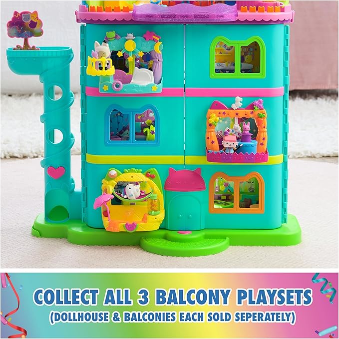 DreamWorks GABBY'S Dollhouse, Baby Box Talent Show Balcony Playset, 8-Pcs with Toy Figures, Doll House Accessories & Sensory Play, Kids Toys for Girls & Boys 3+
