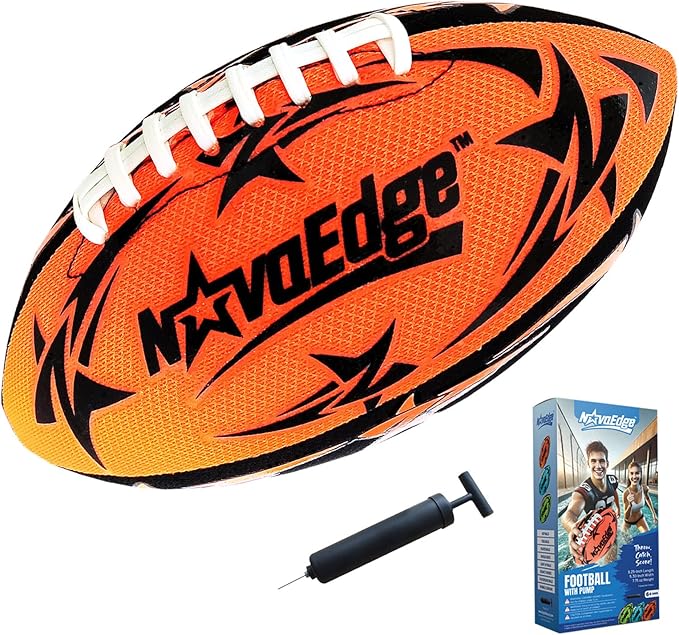 Hydro Water Football - 9.25-Inch Mesh Outer with Rubber Bladder | for All Ages - Pool, Lake, Beach Play | Textured Grip with Real Laces | Includes Pump | Choose 1 or 2 Ball Pack