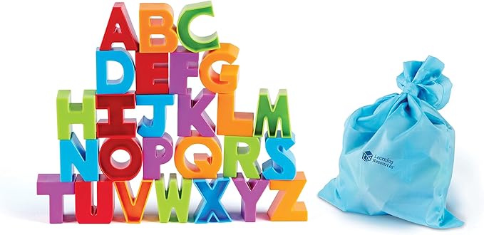 Learning Resources Letter Blocks - ABC Toddler Learning, Alphabet Puzzle, Learn to Read, Fine Motor Toys, Montessori, Preschool Classroom Must Haves Activities, Gifts for Boys and Girls