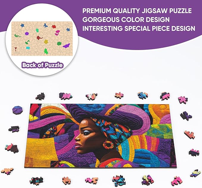 MYS A·U·R Fashion Beauty Puzzles for Adults, Fine Art 500 Pieces Wooden Puzzles Collection Toy Jigsaw Puzzles Birthday Gifts Family Game 17.1"*9.6"