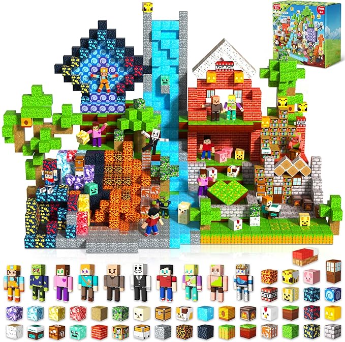 464 Pcs Magnetic Blocks - Magnetic Building Blocks, Magnet Cubes Stacking Toys for Kids Age 4-8, 8-12, Birthday Gift for 3 4 5 6 7 8 9 Year Old Boys Girls (Patent Pending)