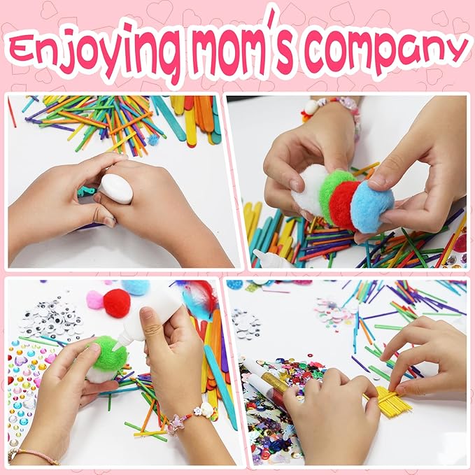 ANTDECOUS Arts and Crafts Supplies Kit for Kids - 1200+PCS Craft Supplies & Materials for Kids Creative Art Birthday Holiday Gift Craft Kits for Girls Boys 4+ 5 6 7 8 9 Year Old