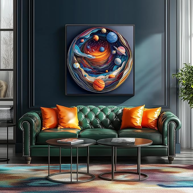 500 Piece Puzzles for Adults Clearance, Mysterious 3D Stereoscopic Cosmic Planets Puzzle for Impossible Challenge Art Jigsaw Puzzles, for Gifts Party Games Family Fun, 20 * 20 Inch Dust-Free Puzzle