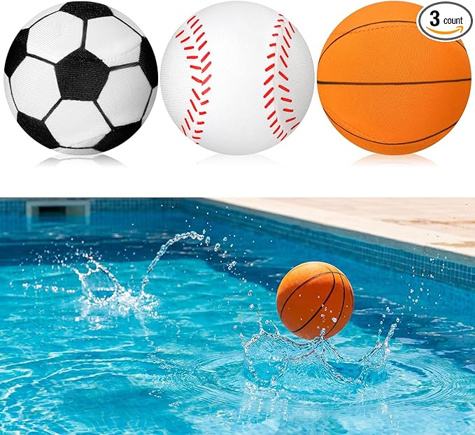 3 Pcs Water Skipping Balls Water Bouncing Ball 2.2 Inch Bounce Beach Ball Pool Accessories Gift for Outdoor Games Swimming Activities