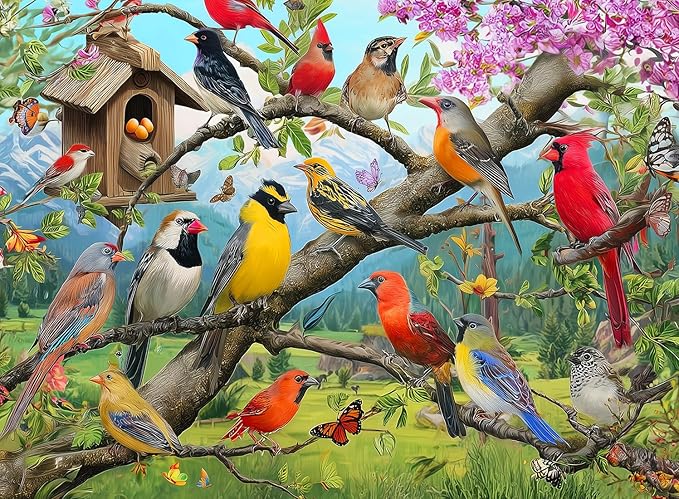 500 Piece Puzzle for Adults – Colorful Birds Jigsaw Puzzle for Adults & Seniors – Eco-Friendly Recycled Paper – Fun & Challenging Family Game Gift for Friends and Family (20.5 x 15 in)