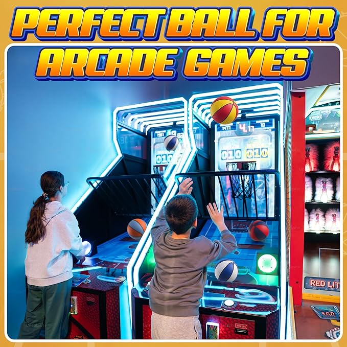Rubber Mini Basketballs 7 Inch, Size 3 (Pack of 12) - Assorted Colors Indoor or Outdoor Basketball for Kids, Boys & Girls, for Small Hoops, Pool, Game Prizes, Arcade Games, and Party Favors with Pump