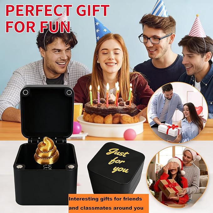 CXY Pop-Up Poop in a Box - Funny Prank Gift Box for Adults, Novelty White Elephant Gifts for Men & Women-A3