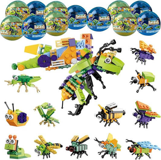 UMEELR 12 PCS Pre Filled Easter Eggs Insect 12 in 1 Mini Toys for Kids Easter Party Favors, Easter Basket Stuffers, Easter Basket Filler, Easter Gifts, Easter Egg Prizes