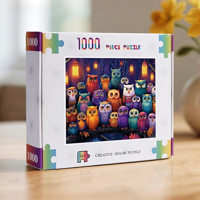 1000 Piece Puzzle for Adults - Owl Family Jigsaw Puzzles - Brain Teaser Adult Puzzles - Christmas Birthday Gifts for Women/Men