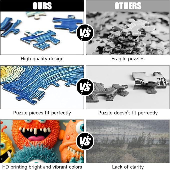 Puzzles for Adults 1000 Pieces, Playful Monster Animal Pattern Puzzle for Adults, Back with Letters for Easy Sorting, Ideal for Home Decor & Puzzle Lover Gifts