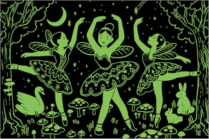 Mudpuppy Moonlight Ballet – 100 Piece Glow in The Dark Jigsaw Puzzle with a Stage Performance Scene of Dancers and Hidden Forest Details in The Dark