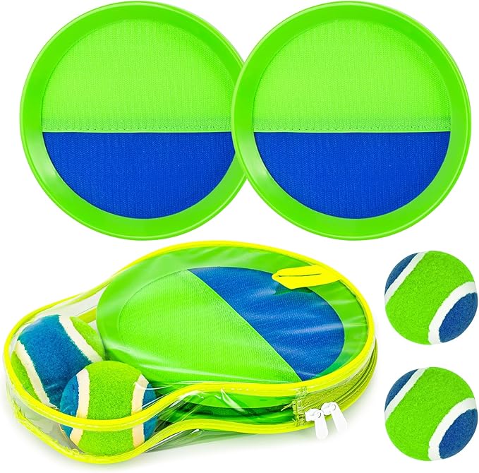 Sticky Toss and Catch Ball Game Set - Kids & Toddlers Outdoor Indoor Activity Toys for Boys Girls 3 4 5 6 7 8-12 Year Old - Great Games for Beach Pool Yard - Birthday Gifts Easter Basket Stuffers