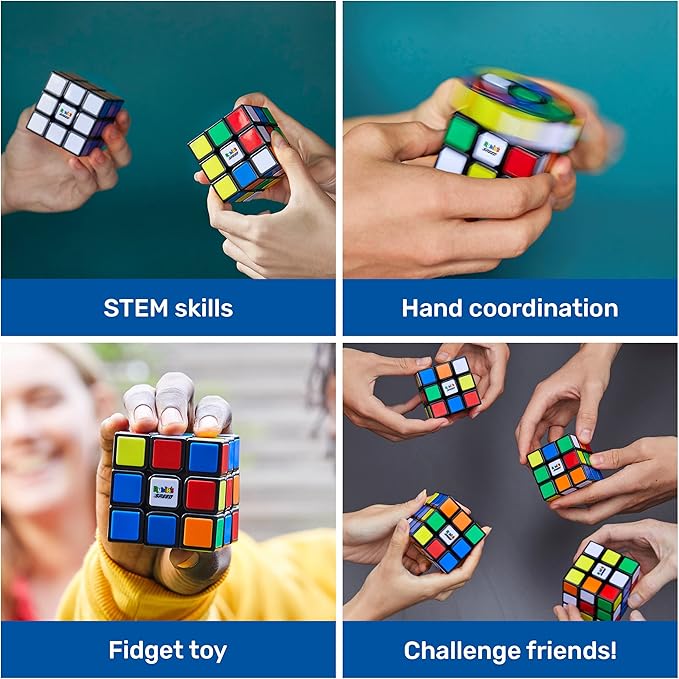 Rubik’s Cube, 3x3 Magnetic Speed Cube, Problem-Solving Brain Teaser, Classic Color-Matching Puzzle, Fidget Toy, Sensory Puzzle for Adults, Teens, Kids, for Ages 8 & Up
