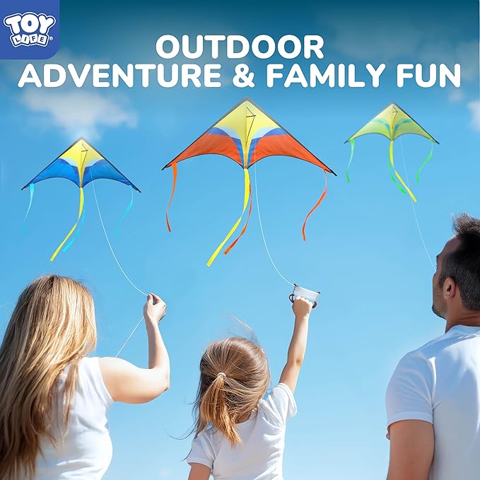TOY Life 48.4'' Large Kites Easy to Fly for Kids Adults with 328.1 FT String, Beach Kite Outdoor Game Outside Toys Activity Summer Toys for Kids
