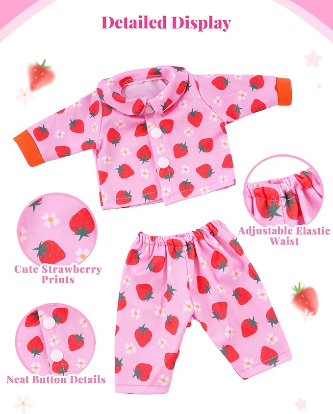 BABESIDE 6-Piece Alive Baby Doll Clothes and Accessories Set for 8-10 Inch Dolls, Includes Cute Dresses, Skirts, and Tops for Baby Dolls, for Kids(Not Doll)