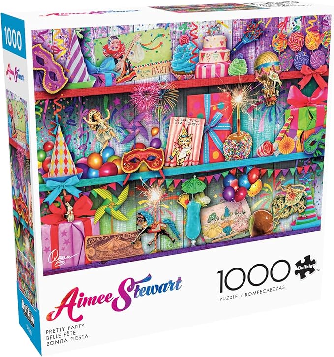 Buffalo Games - Aimee Stewart - Pretty Party - 1000 Piece Jigsaw Puzzle for Adults -Challenging Puzzle Perfect for Game Nights - Finished Size is 26.75 x 19.75