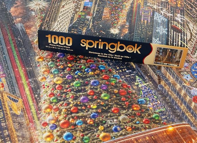 Springbok Christmas in The City 1000 Piece Jigsaw Puzzle for Adults - Unique Cut Pieces - Made in USA