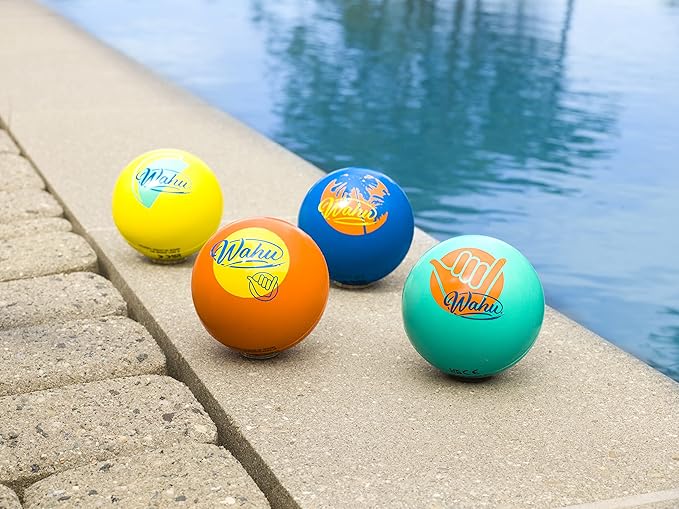 Wahu Water Bouncer 100% Waterproof Skipping Pool Ball Toy, 3.5" Bouncing Skip Ball for Pool and Beach, Skips Over 75' on Water, Teal