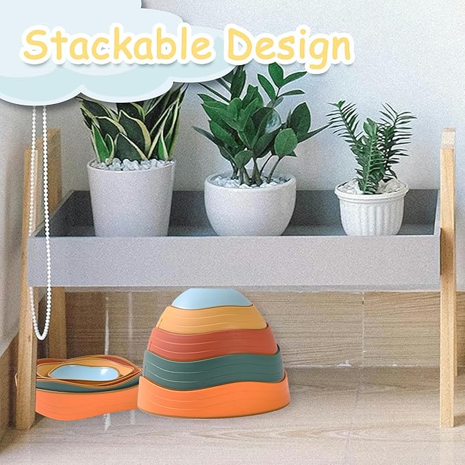 Balance Stepping Stones for Kids 5pcs Non-Slip River Stones Obstacle Course Play Indoor and Outdoor Coordination Game Sensory Toys Toddler Ages 3 4 5 6 7 8+