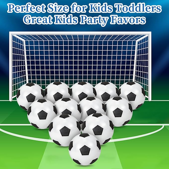 12 Pack Soccer Balls, Inflatable 4'' Mini Soccer Ball for Kids Toddlers Indoor Outdoor Sports Games Beach Garden Playground Balls Football for Boys Girls Gift and Party Favors