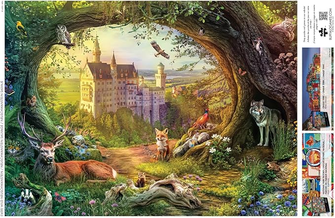 Buffalo Games – 1000 Piece Jigsaw Puzzle - Wild Neuschwanstein - Lars Stewart - Signature Collection Colorful Puzzle for Adults – Precision-Cut Pieces, Beautiful Artwork