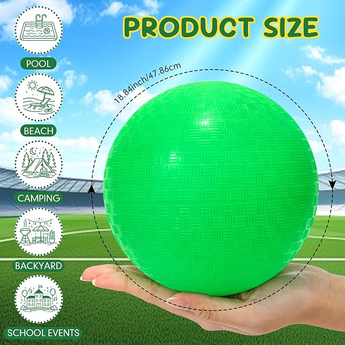 Macarrie 20 Pcs Playground Balls 6 Inches Dodgeball Kick Balls for Kids Adults Colorful Inflatable Balls Handballs Soccer Basketball Handball Games Camps Schools Outdoors