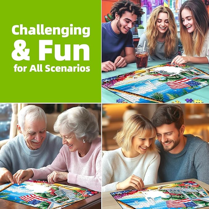 500 Piece Puzzles for Adults Seaside Retreat Villa Cottage - Beach House Jigsaw Puzzles for Adults Challenging Game for Home Decor, Party, Gifts, Finished Size 23" x 15"