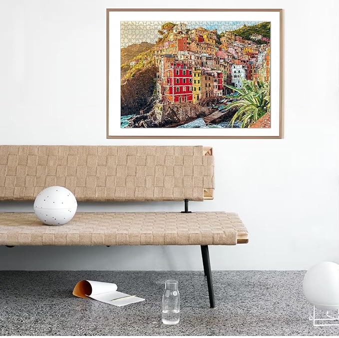 1000 Piece Jigsaw Puzzles for Adults Teens Kids - Fine Art Challenging, Cinque Terre 1000Pcs Puzzle, Family Game Gift, Size 27"x20"