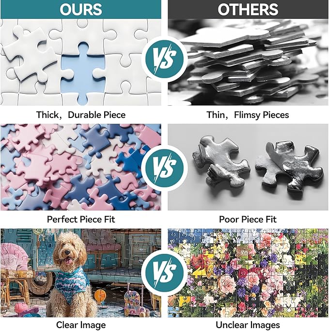 500 Pieces Puzzle for Adults, Spring & Summer Puzzles for Adults 500 Pieces, Ice Cream Van Dog Jigsaw Puzzle, Challenging Puzzle Perfect for Game Nights, 20.5 X 15 in
