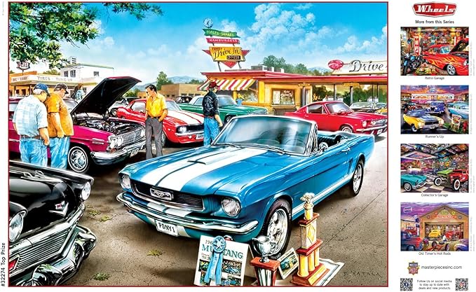 MasterPieces 750 Piece Jigsaw Puzzle, Top Prize, 18"x24", Bold Graphics, Educational Puzzle, Automotive Theme, for Adults & Kids Ages 14+
