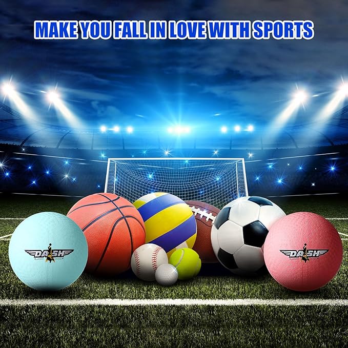 Jerify 8.5 Inches Playground Balls Kickball Bulk, Colorful Inflatable Sports Bouncy Balls, Dodgeball, Kickball for Official Play, and Fun Indoor and Outdoor Toys and Gift