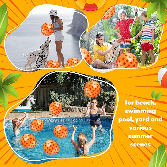 12 Pack Anime Beach Ball 8.5 in Inflatable Beach Balls Bulk for Kids & Adults Cartoon Swimming Pool Toys Pool Party Favors for Birthday Summer Outdoor