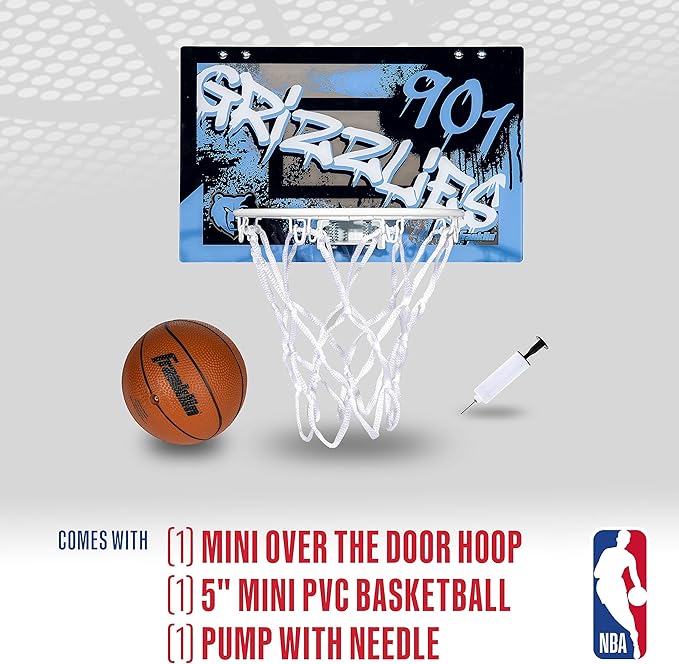 Franklin Sports NBA Team Over the Door Basketball Hoops - Kids Indoor Mini Basketball Hoop + Ball Set - NBA Fan Mini Hoops