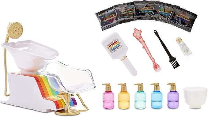 Rainbow High Salon Playset with Rainbow of DIY Washable Hair Color Foam for Kids and Dolls - Doll Not Included