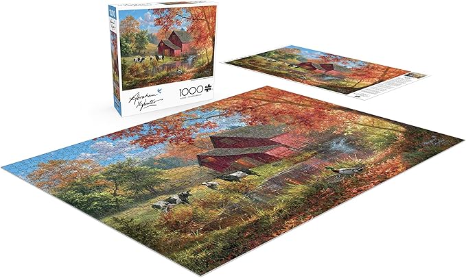 Buffalo Games - Life on the Farm - Abraham Hunter - 1000 Piece Autumn Jigsaw Puzzle - Colorful Fall Puzzles for Adults – Beautiful, Seasonal Artwork, and Hours of Relaxing Fun