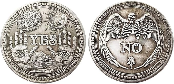 Yes No Challenge Coin Decision Maker Divination Coin(Silver)