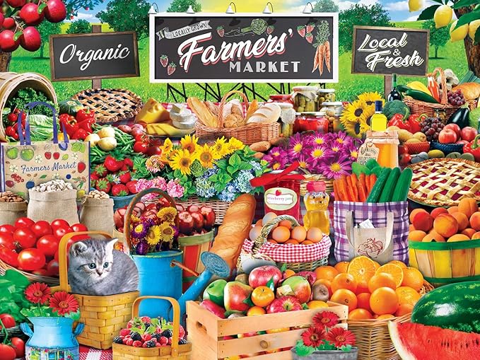 MasterPieces 300 Piece EZ Grip Jigsaw Puzzle - Farmers Market - 18"x24"