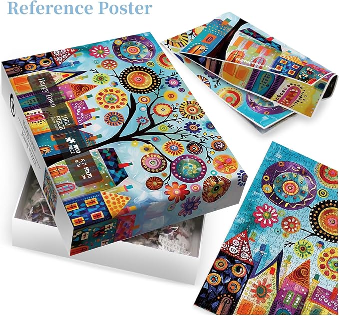 Tree of Life Puzzles for Adults 1000 Pieces, Colorful Jigsaw Puzzle, Art Puzzles as Home Decor