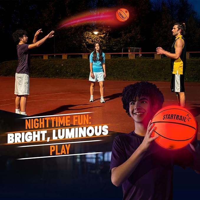 TOMLEON Light Up Basketball | Glow in The Dark Basketball | LED Basketball Size 7 | Glowing Basketball Ball | Lighted Basketball | Coolest Things for Boys & Girls | Toys for 10 Year Old Kids
