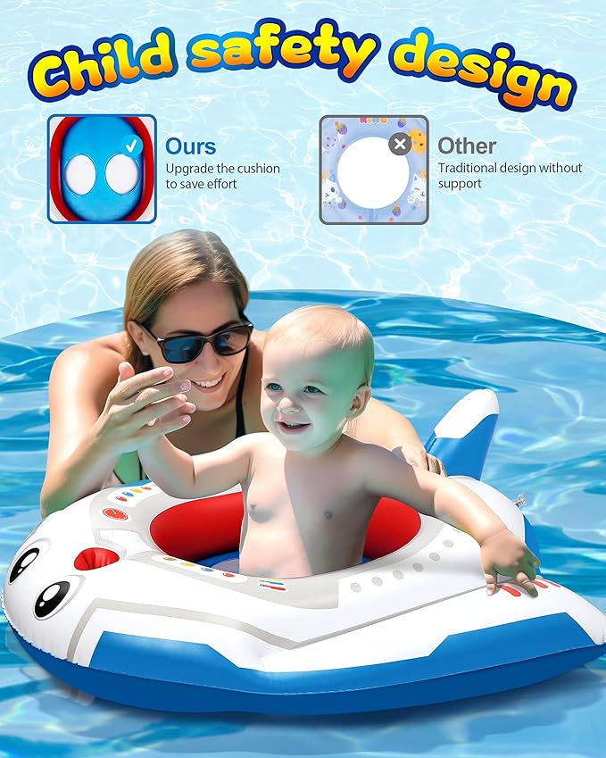 HopeRock Pool Floats Toys for Kids with Water Gun - Inflatable Ride-on Pool Toys for Kids Ages 3-8, Toddler Pool Float, Summer Outdoor Water Pool Games Toys for Boys and Girls